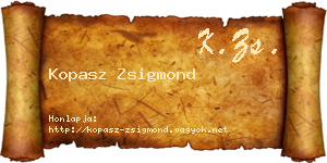 Kopasz Zsigmond névjegykártya